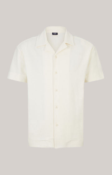 Damian Cotton Shirt in Beige, textured