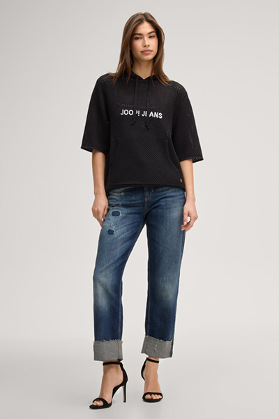 Kapuli knitted hoodie in black