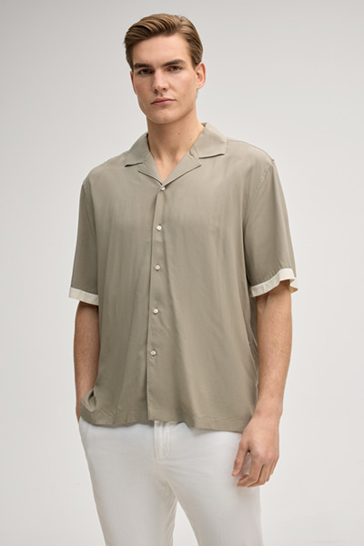 Kawo short-sleeved shirt in khaki