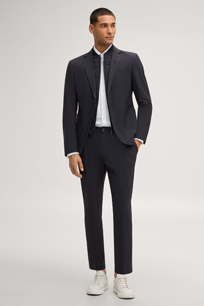 Dynamic Lester pleated trousers in navy