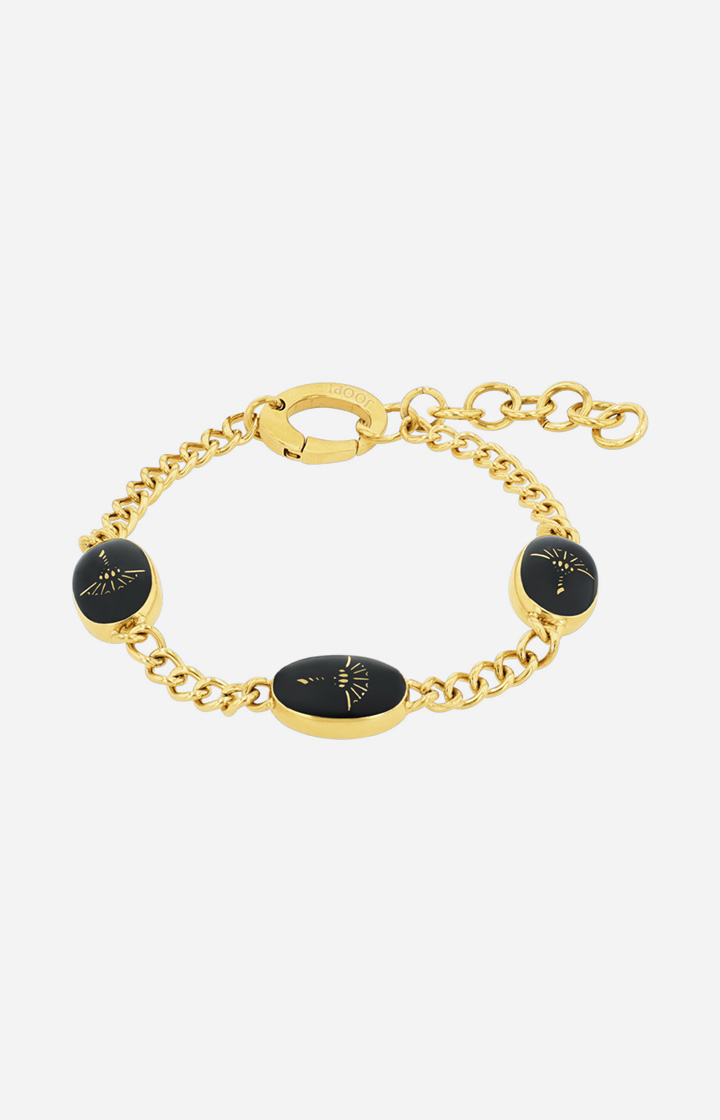 Armband mit Enamel Black in Gold/Schwarz