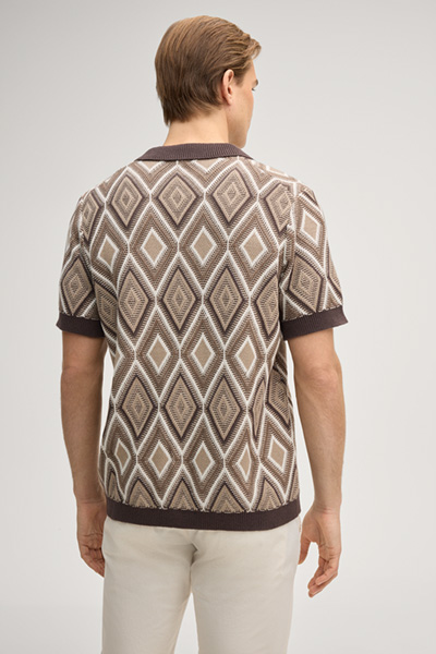 Strickshirt Diamor in Braun/Beige gemustert