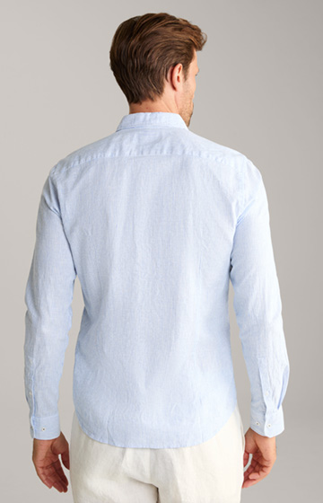 Leinenmix-Hemd Pit in Blau/Weiß gestreift
