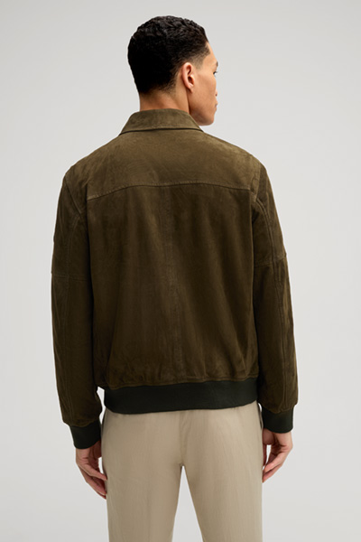 Laup Kidskin Suede Jacket in Olive