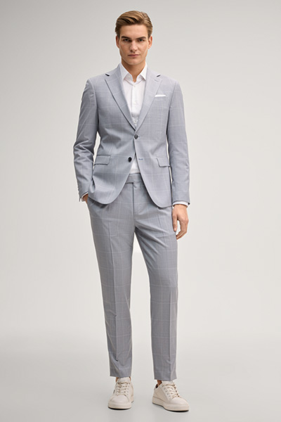 Hodge modular jacket in light blue check