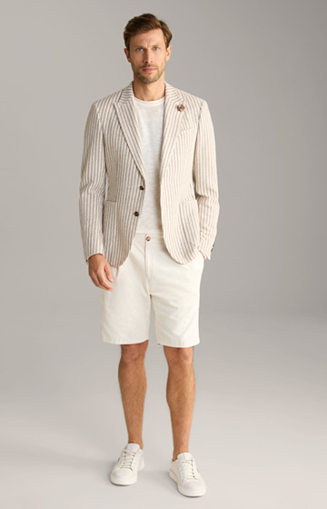 Leinenmix-Shorts Dinghy in Offwhite