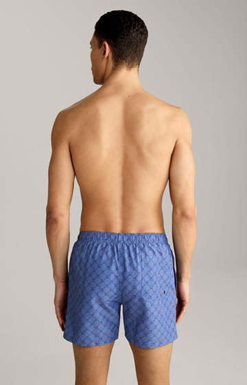 Mykonos Cornflower Swimming Shorts in a Blue Pattern