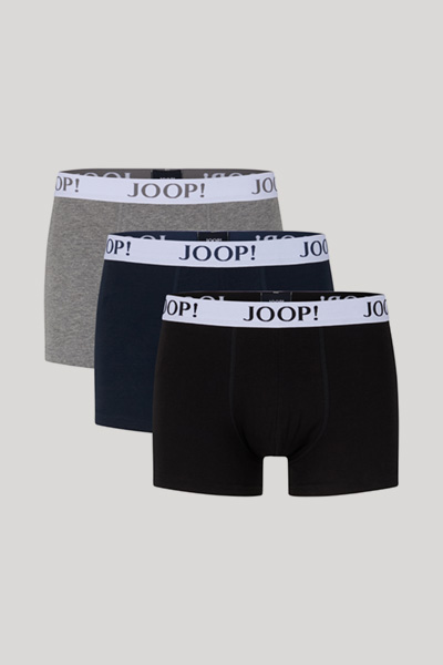 3er-Pack Cotton-Stretch Boxer in Grau/Navy/Schwarz