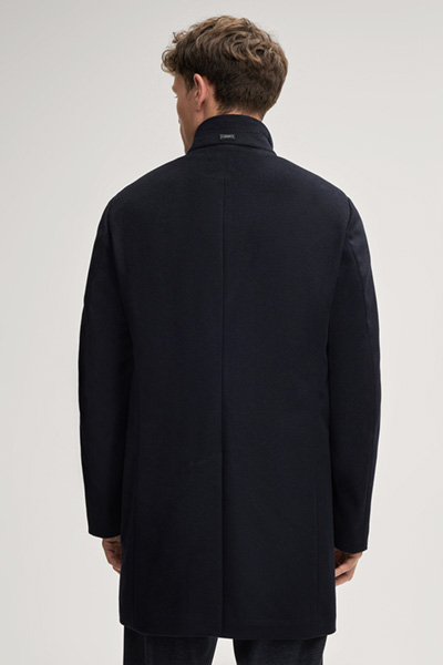 Maron Wool Blend Coat in Dark Blue