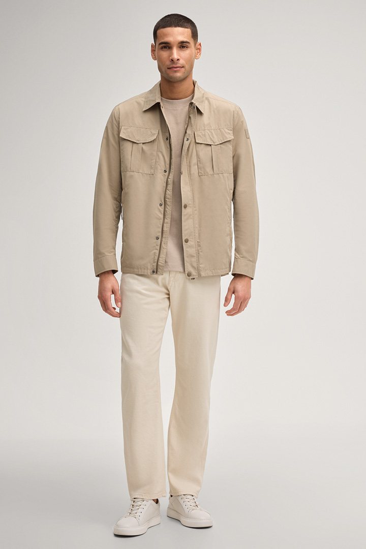 Leads to product detail page "Roger suede leather jacket in light brown"