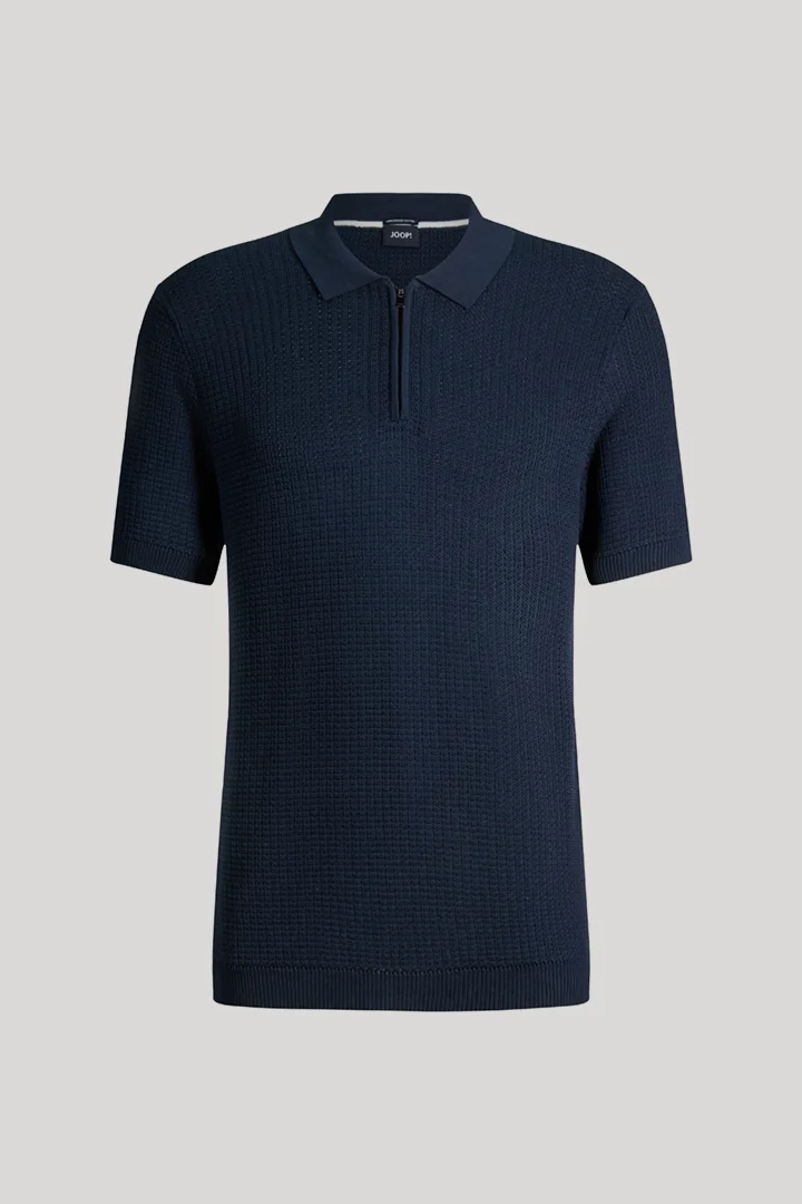 Führt zu Produktdetailseite „Strick-Poloshirt Vascor in Navy"