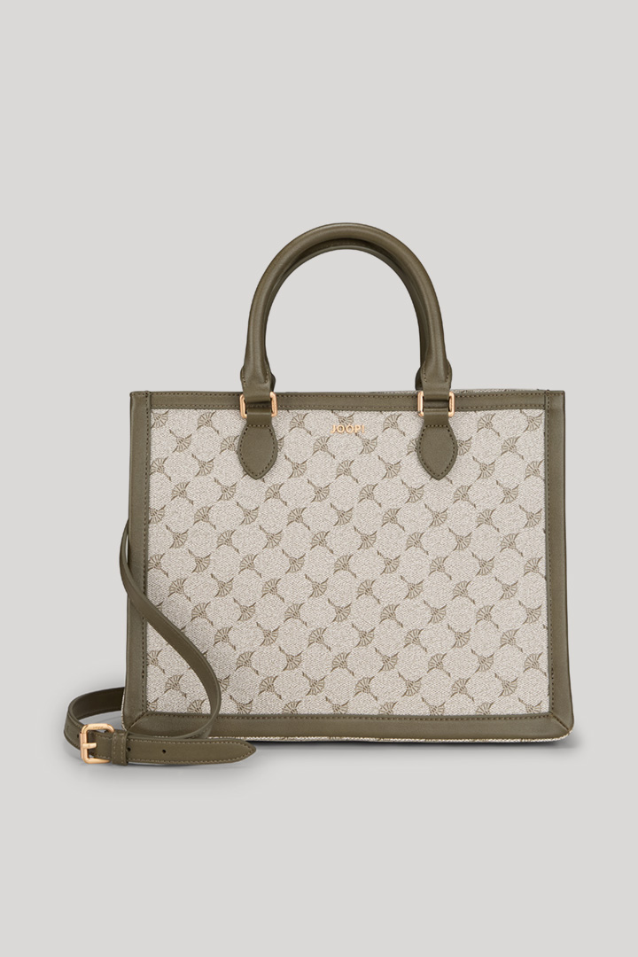 Leads to product detail page "Mazzolino Aurelia Cornflower Handbag in Khaki"