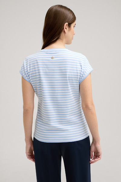 Teri T-shirt in Light Blue/White Stripes