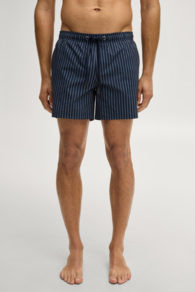 Badeshorts in Dunkelblau gestreift