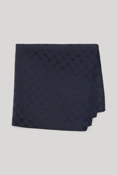 Cornflower Silk Pocket Square in Navy