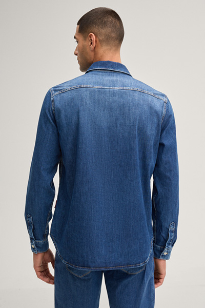Jiro denim blue jeans shirt
