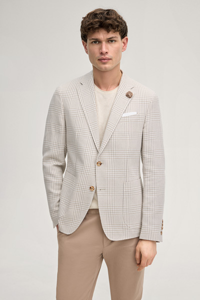 Sakko Hoverest in Beige kariert