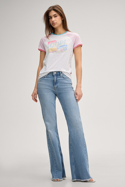 Torbina T-shirt in White/Pastel Pink