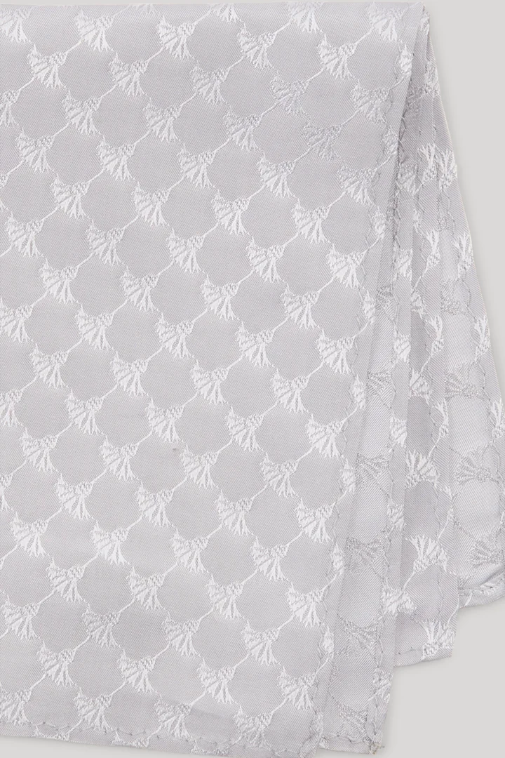 Cornflower Silk Pocket Square in Light Grey