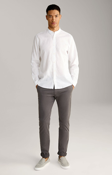 Leinen-Baumwoll-Hemd Hedde in Weiß