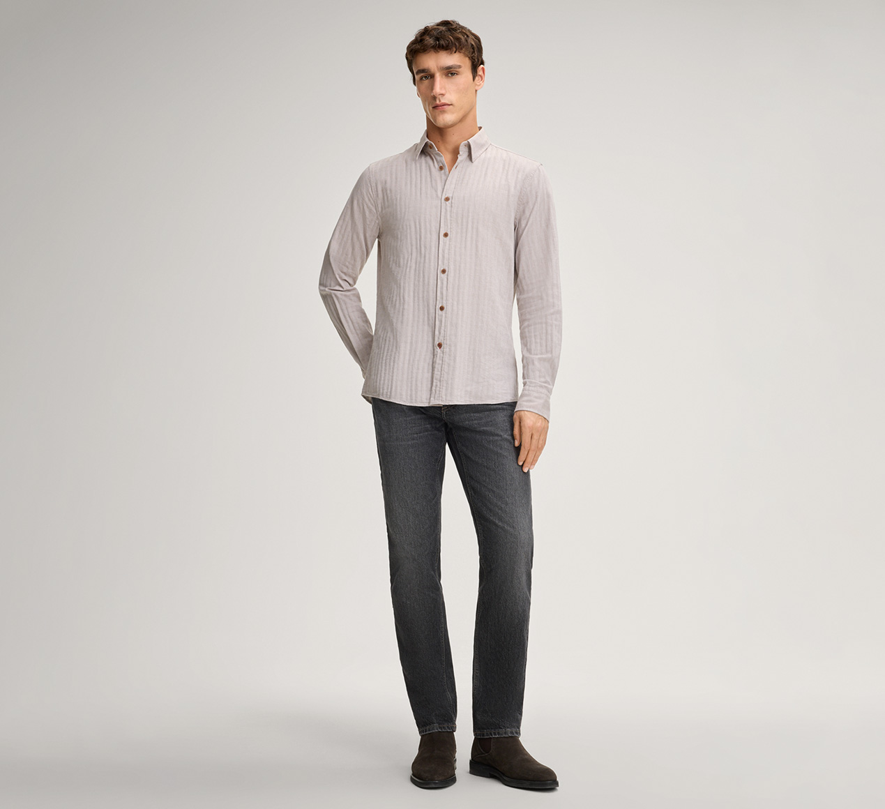 JOOP! presents the product Hanson Striped Shirt in Sand from the category Shirts