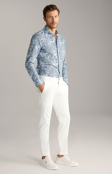 Pai Cotton Shirt in a Grey/Blue Pattern