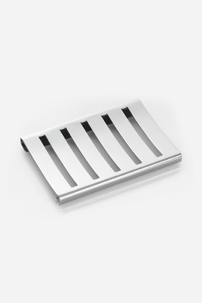 Seifenschale rechteckig mit Edelstahleinsatz, JOOP! BATHLINE, Weiß