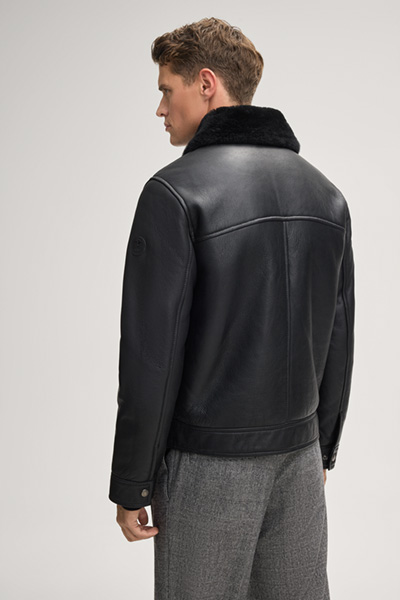 Boron Leather Jacket in Black
