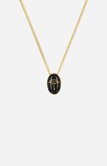 Enamel Black Necklace in Gold/Black