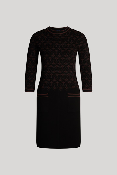 Strickkleid Klamie in Schwarz/Braun gemustert