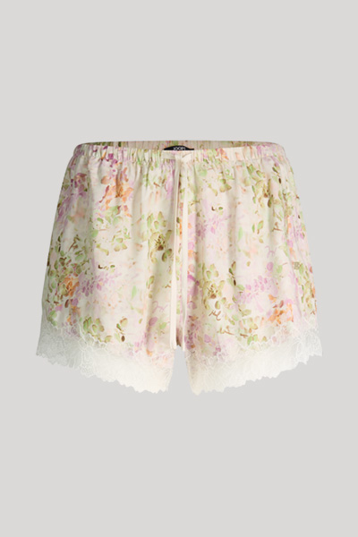 Loungewear shorts Wild Bloom in cream/rosé floral