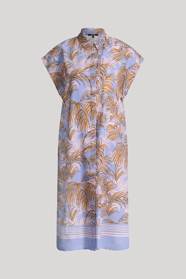 Leads to product detail page "Palmeras Beach tunic in lilac/brown patterned"