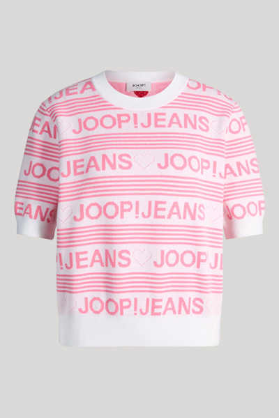 Karie knitted shirt in pink/white patterned