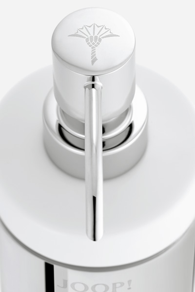 JOOP! CHROMELINE Soap Dispenser in Chrome/White Ceramic