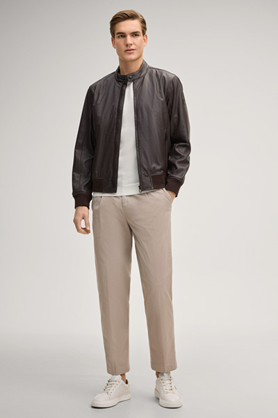 Bamor leather jacket in dark brown