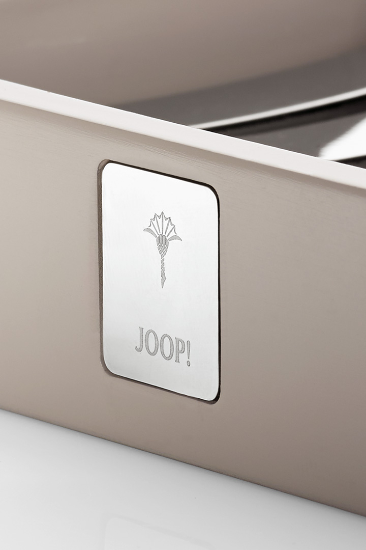 Führt zu Produktdetailseite „Seifenschale rechteckig mit Edelstahleinsatz, JOOP! BATHLINE, Taupe"