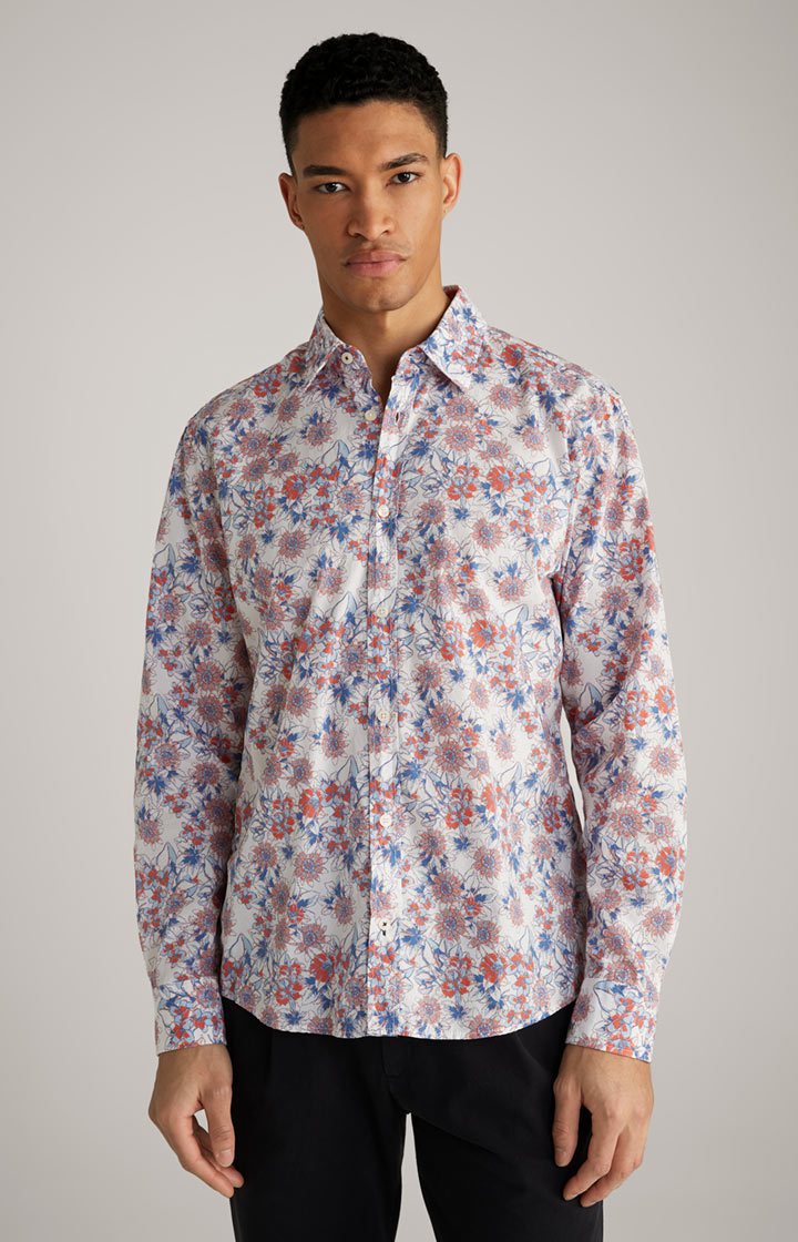 Hanson Cotton Shirt in Blue/Red/White, patterned