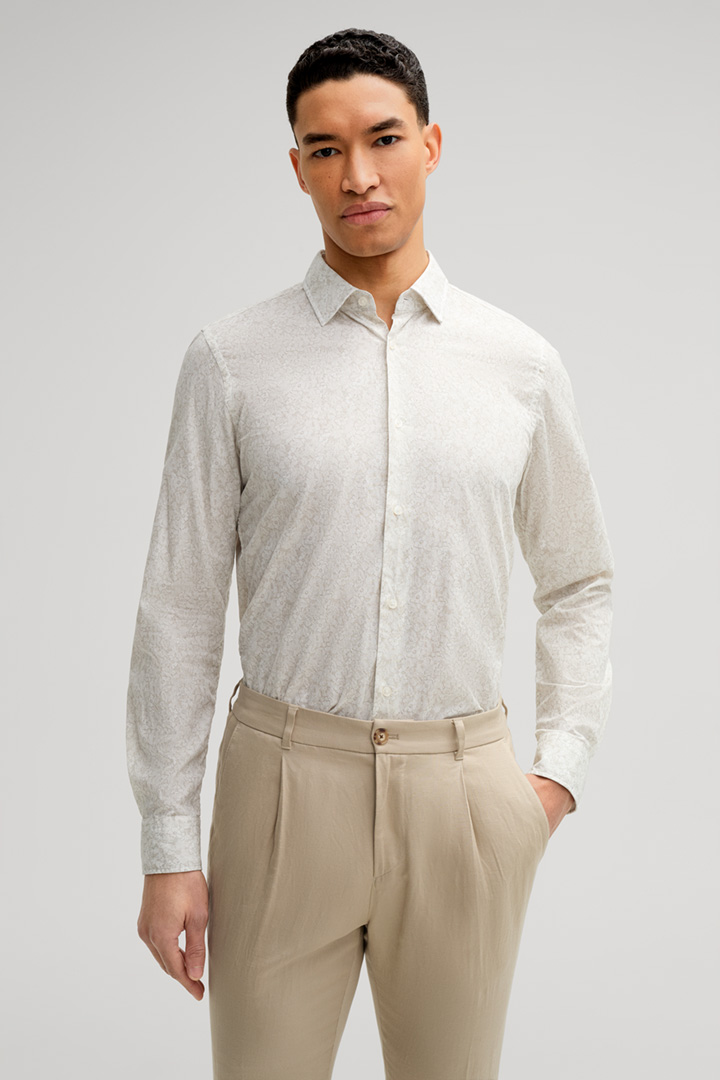 Pit Cotton Shirt in a Light Beige Pattern