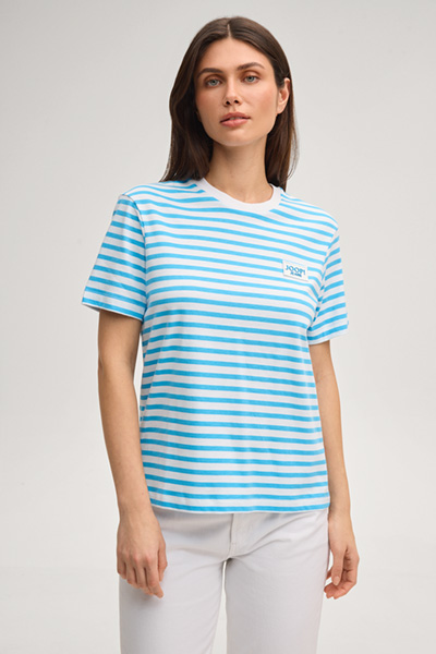 Teele T-shirt in Turquoise/White Stripes
