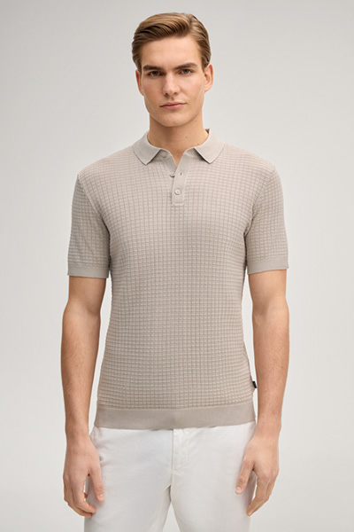 Vanceo polo shirt in structured sand