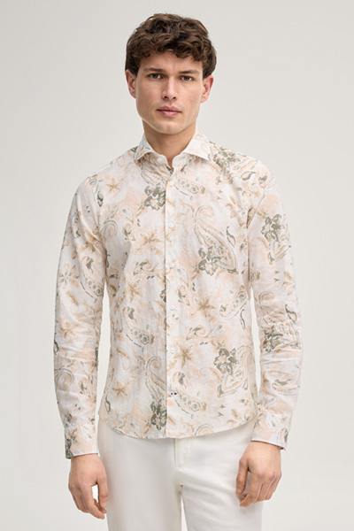 Hemd Pai in Apricot gemustert