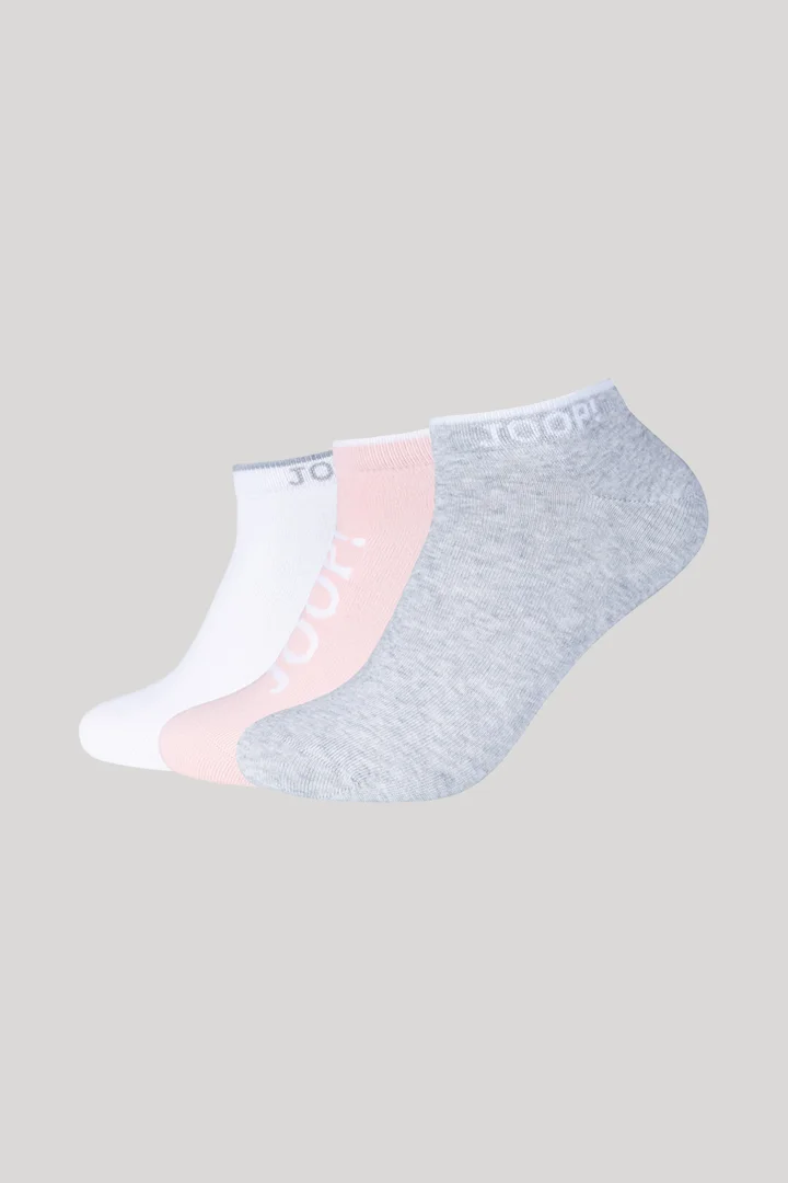 JOOP! presents the product 3-er-Pack Unisex Premium Sneaker-Socken in Weiß/Rosa/Hellgrau from the category Socks & Tights