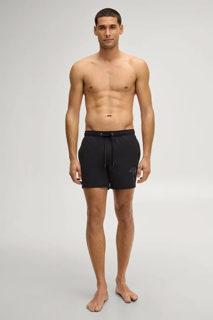 Leads to product detail page "Swim shorts in black"
