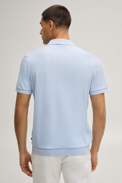 Baronito polo shirt in light blue with a structured finish