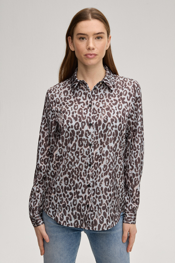 Führt zu Produktdetailseite „Bluse Bliss in Hellblau/Braun"