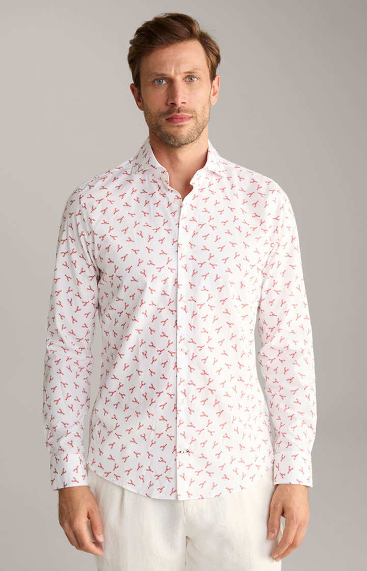 Pai Shirt in White/Red, patterned