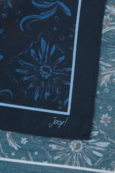 Navy patterned pocket square