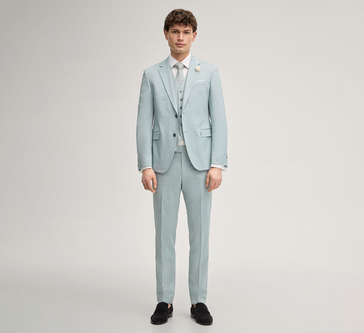 JOOP! präsentiert das Produkt Baukasten-Anzughose Blayr in Salbei aus der Kategorie Hosen & Chinos