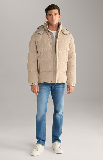 Jaster Corduroy Quilted Jacket in Beige