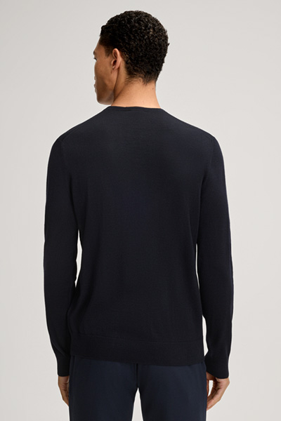 Sweter Damien z wełny merino w kolorze granatowym